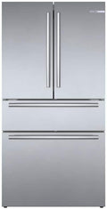 Bosch 800 Series B36CL80SNS 36 Inch Smart Freestanding Counter Depth 4 Door French Door Refrigerator with 20.5 cu. ft. Total Capacity in Stainless Steel (Bar Handle)
