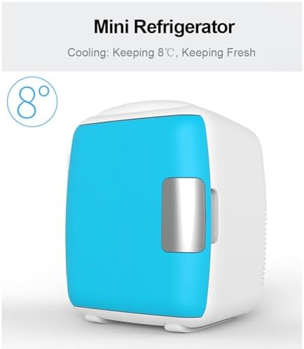 Portable Mini Fridge for Bedroom & Car - 9L Skincare Cooler & Warmer for Food, Drinks, Makeup - 12V DC & 110-240V AC - Ideal for Dorm, Office, and Travel - White