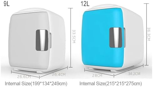 Portable Mini Fridge 9L for Bedroom, Skincare, and Makeup - Cooler & Warmer with 12V DC & 110-240V AC for Food, Drinks, Dorm, Office, and Car - Compact White Refrigerator