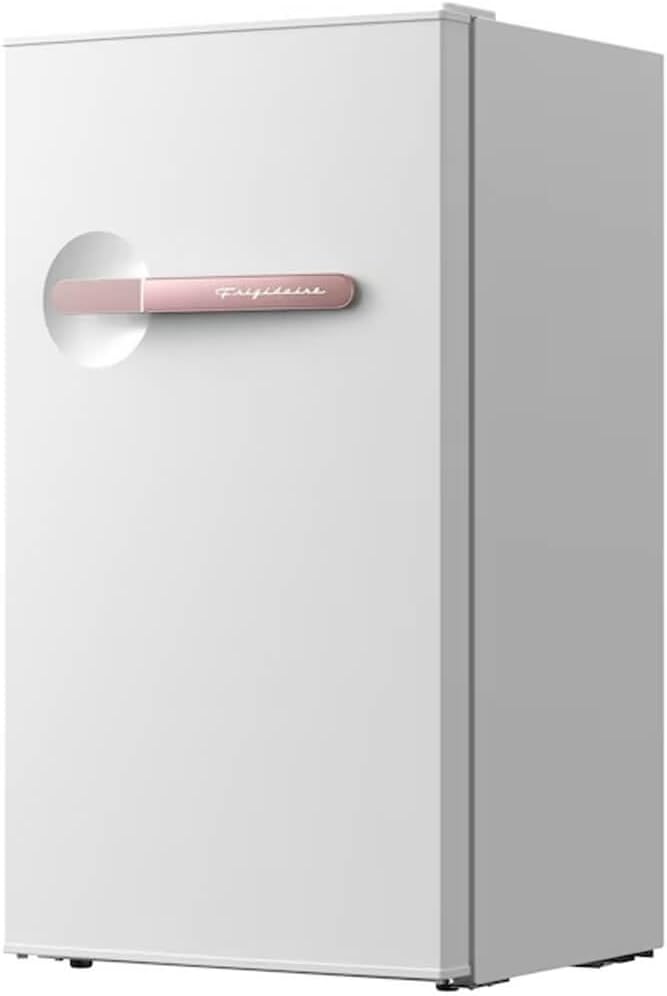 Frigidaire Refrigerator-Retro Mini Fridge Energy Saving-Adjustable Thermostat Control- Ideal for Dorm, Office, RV, Garage, Apartment 3.1 Cu Ft, SOFT ROSEGOLD