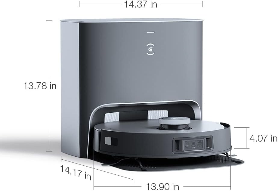 ECOVACS DEEBOT X1 Plus Robot Vacuum and Mop Combo with Self Emptying Station, 5000Pa Robot Vacuum Cleaner, Upgraded Laser Navigation, 3D Map, Obstacle Avoidance, Built-in YIKO Voice Assistant, Black