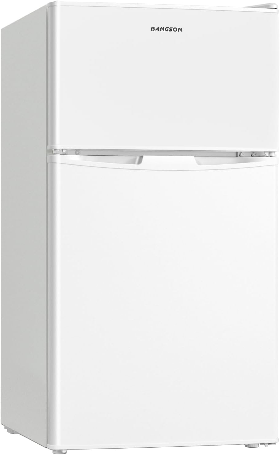 BANGSON 3.2 CU.FT Mini Fridge with Freezer Bedroom, 2 Door Office Small Refrigerator, Quiet Compact Fridge for Home, Dorm, Apartment, Garage, RV, Adjustable Thermostat, Low Noise, Black, White