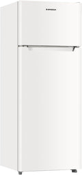 BANGSON 7.7 Cu.Ft Refrigerator with Top Freezer Apartment Size, Fridge for Small Spaces, Office Studio, Energy Saving Low Noise Adjustable Thermostat, Cream White