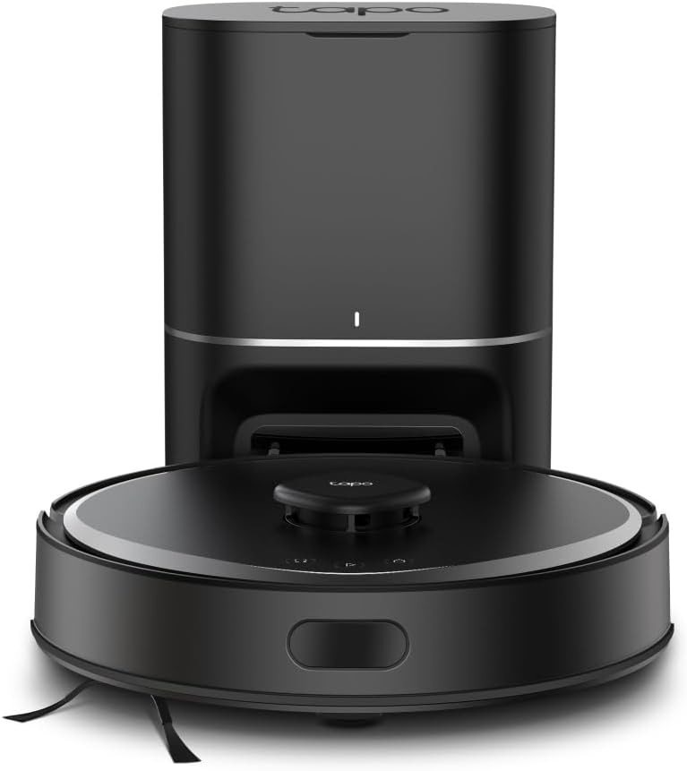 Tapo LiDAR Smart Navigation Robot Vacuum and Mop with Self-Emptying Dock, 5300Pa Max, 97%+ Dust Pickup Rate, Customizable Cleaning, Self-Charging, Compatible with Alexa & Google Home, RV30 Max Plus