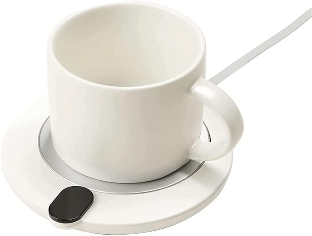Coffee Mug Warmer Electric Coffee Warmer for Desk with Auto Shut Off Mug Warmer for Warming Heating Coffee Beverage Milk (Color : Pink) (White)