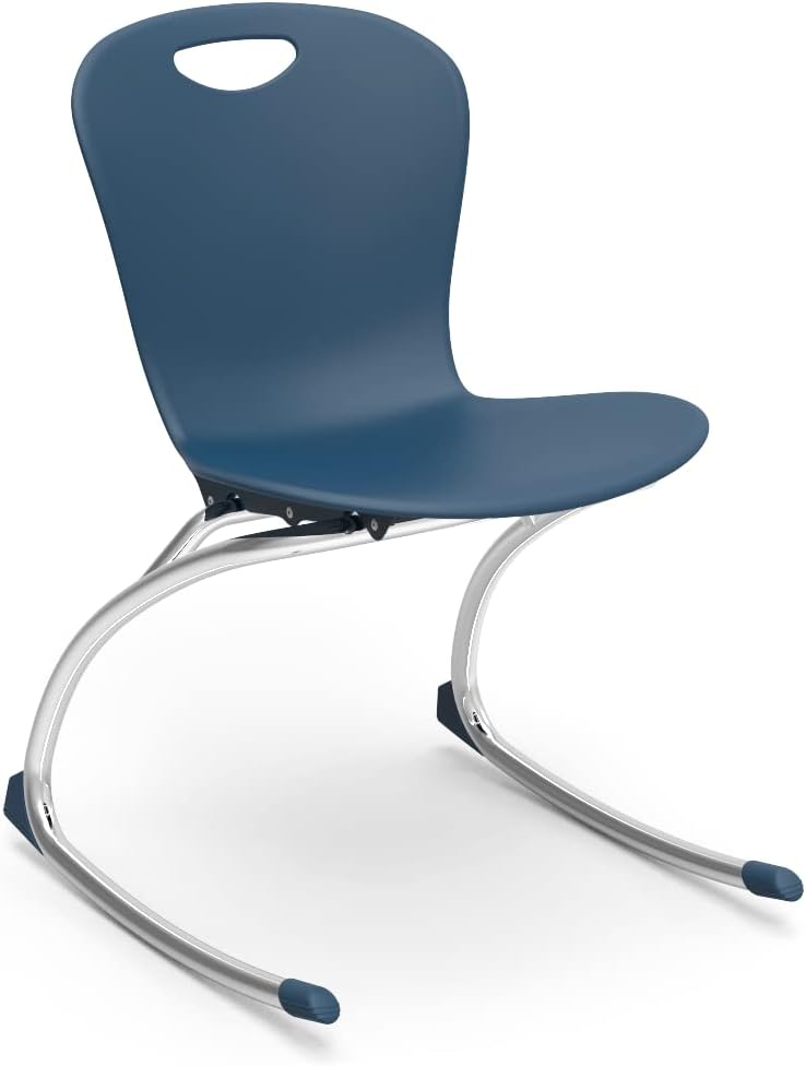Virco ZROCK18 School Rocking Chair (4 Chairs) ZUMA Rocker Series 18' Seat Height for Students 5th Grade - Adult, Appropriate for Libraries, Break Rooms and Reading Nooks - Navy