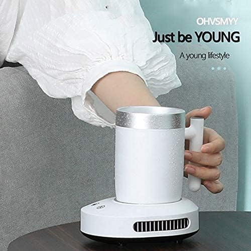Electric Cooler Coffee Warmer and Cooler - 2 in 1 Beverage Warmer and Drink Cooler with Mug Fast Cooling and Fast Heating Constant Temperature Heating and Cooling Cup for Office Desk Use