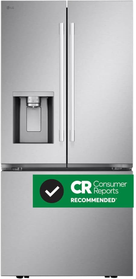 LG LF25H6330S 24.5 cu ft French Door Refrigerator – External Water & Ice Dispenser, White