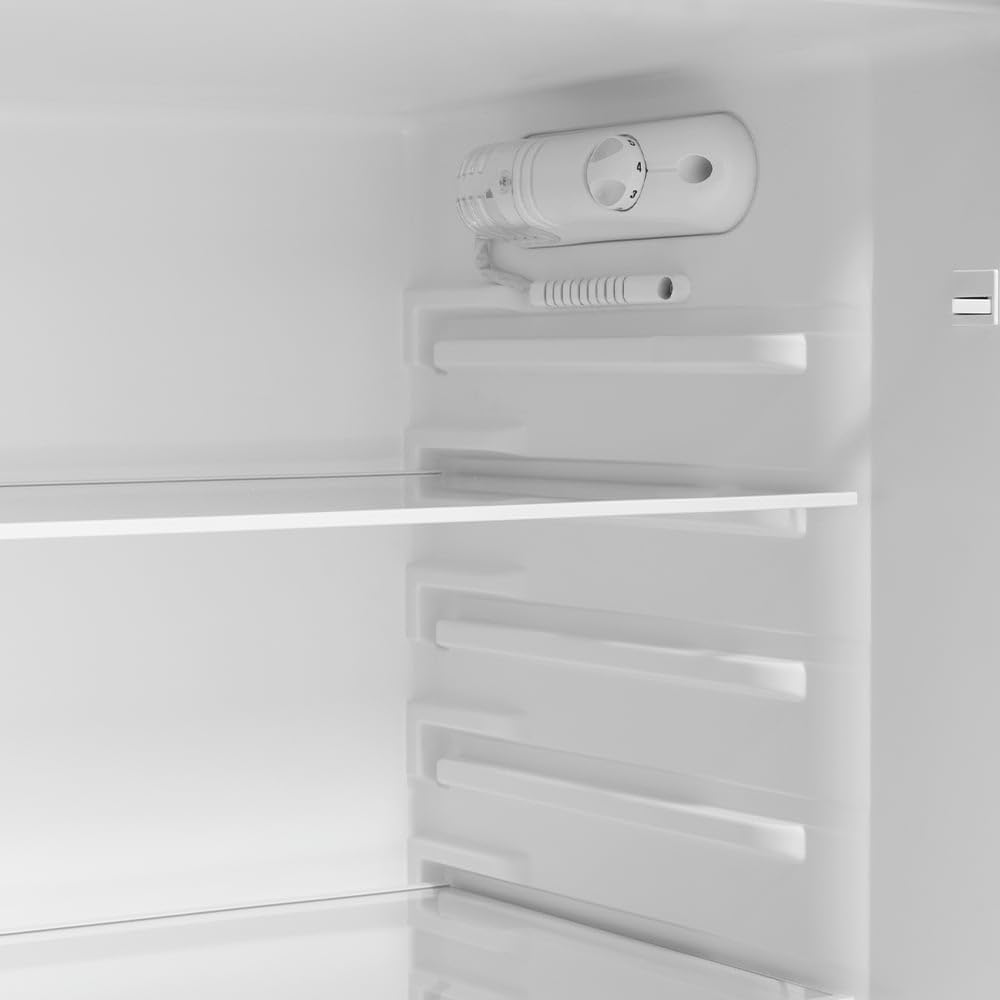 GE GPV10FSNSB 24' Top Freezer Refrigerator with 9.93 cu. ft. Capacity 12V DC Power Only LED Lighting and Adjustable Spillproof Glass Shelves in Stainless Steel and Black