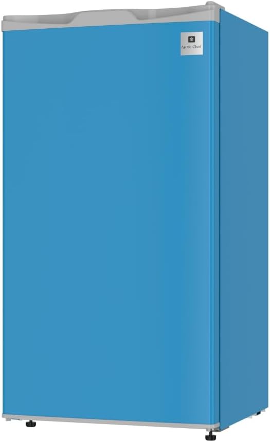 ARCTIC CHEF Mini Refrigerator-Freezer Compartment-Adjustable Thermostat Control-Reversible Doors-Ideal for Dorm, Office, RV, Garage, Apartment-BLUE, 3.2 CU.FT
