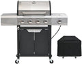 Endark Upgraded 51,000 BTU Gas Grill, 4 Burner BBQ Grill with Side Burner, Camping, Outdoor Cooking, Gatherings