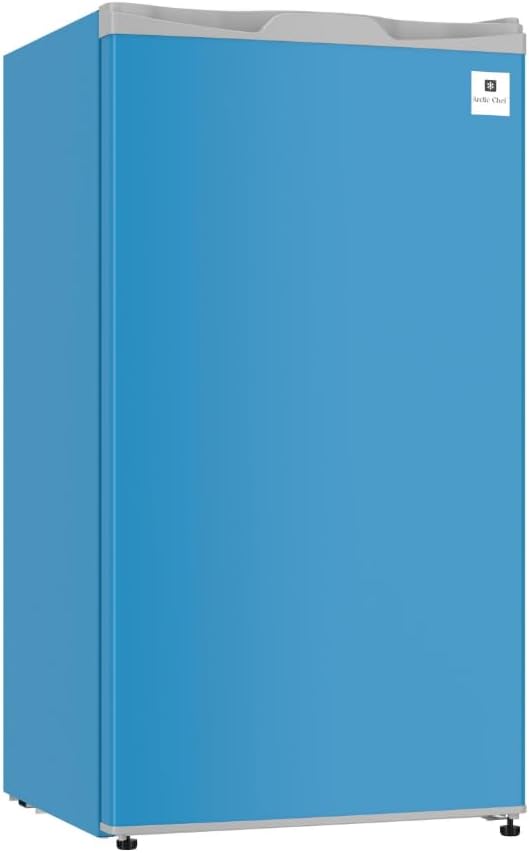 ARCTIC CHEF Mini Refrigerator-Freezer Compartment-Adjustable Thermostat Control-Reversible Doors-Ideal for Dorm, Office, RV, Garage, Apartment-BLUE, 3.2 CU.FT