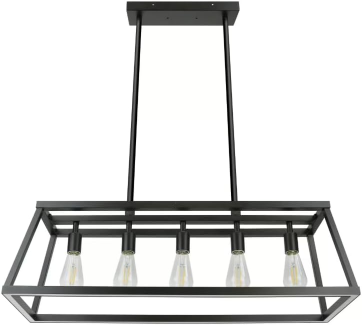 Feit Electric Katalyst 60-Watt 5-Light Matte Black Modern Adjustable CCT and 3-Light Modes Integrated LED Chandelier Light CHD345CCTNLBK