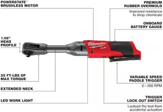 Milwaukee 2560-20 M12 FUEL 3/8' Extended Ratchet (Bare Tool)