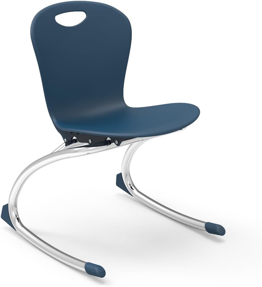 Virco ZROCK15 School Rocking Chair (4 Chairs) ZUMA Rocker Series 15' Seat Height for Students from 1st - 4th Grade, Appropriate for Libraries, Break Rooms and Reading Nooks - Navy