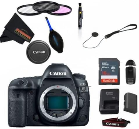 Canon EOS 5D Mark IV Full Frame Digital SLR (Body Only) (Camera (Body Only) w/Sunshine Basic Accessories Bundle)