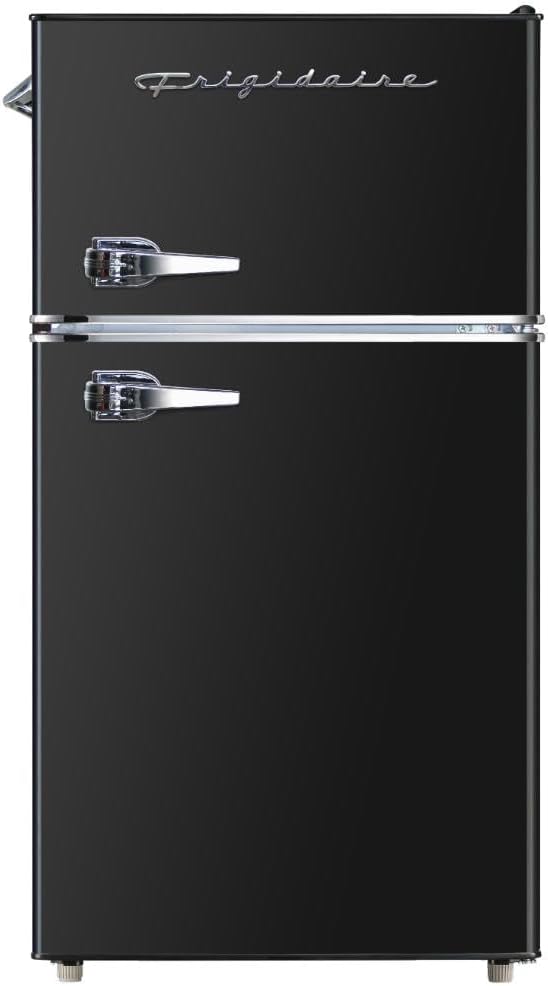 Frigidaire EFR840 Retro Mini Fridge with Freezer & Side Bottle Opener - Small 2 Door Refrigerator for Office Bar or College Dorm Room - 3.2 Cu Ft, Black