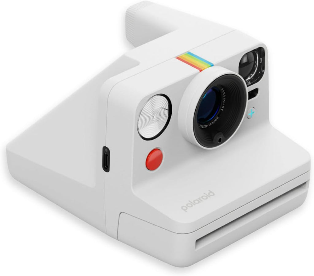 Polaroid Now Plus Generation 3 Instant Camera with Two-Lens Autofocus System and Manual Mode (White) Bundle with Film Kit and B&W Film for i-Type Cameras (3 Items)