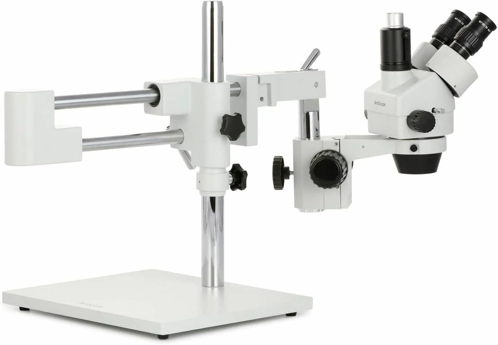 AmScope SM-4 Trinocular Zoom Microscope, 3.5X-180X, w/ 144 LED Ring Light & 18MP USB 3.0 Camera