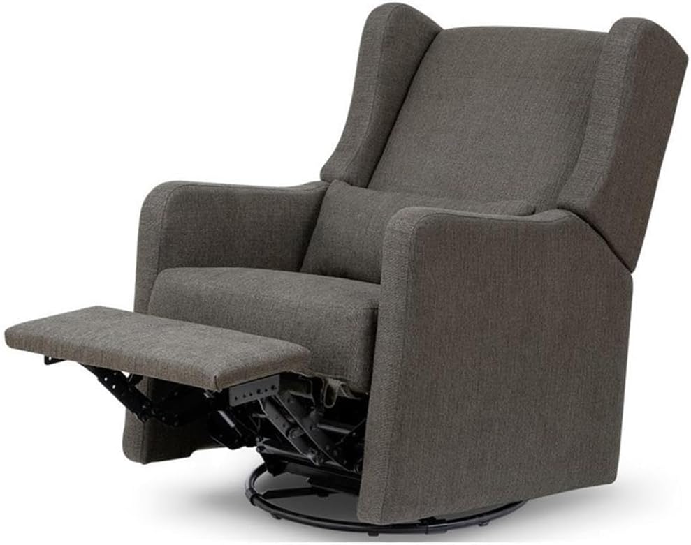 Carter's by DaVinci Arlo Recliner and Swivel Glider in Performance Charcoal Linen, Water Repellent & Stain Resistant, Greenguard Gold & CertiPUR-US Certified
