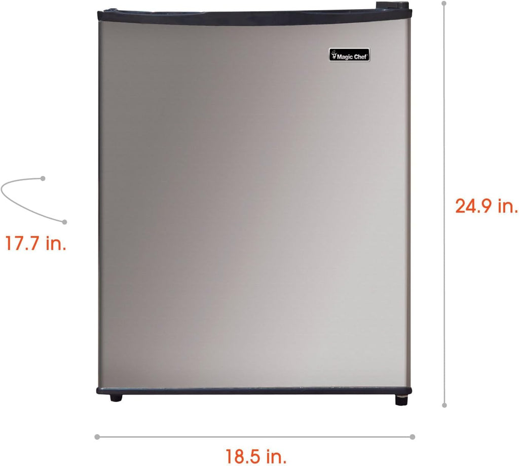 Magic Chef 2.4 cu. ft. Mini Fridge in Stainless Steel Freezerless