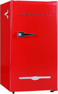Frigidaire Retro Compact Fridge with Chiller, 3.2 cu ft Countertop Fridge with Built-In Bottle Opener, Compact Refrigerator for Office, Bedroom, Dorm Room or Cabin (Red)
