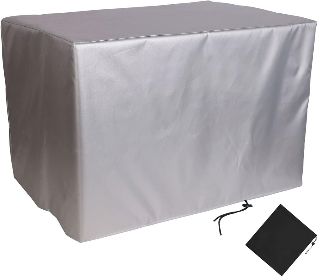 YSUEFIJO Large Garden Furniture Covers Waterproof 118x31x39in Silver Patio Furniture Cover Rectangle 420D Oxford Fabric Anti-UV Square Heavy Duty Dust Proof Garden Table Cover with Storage Bag