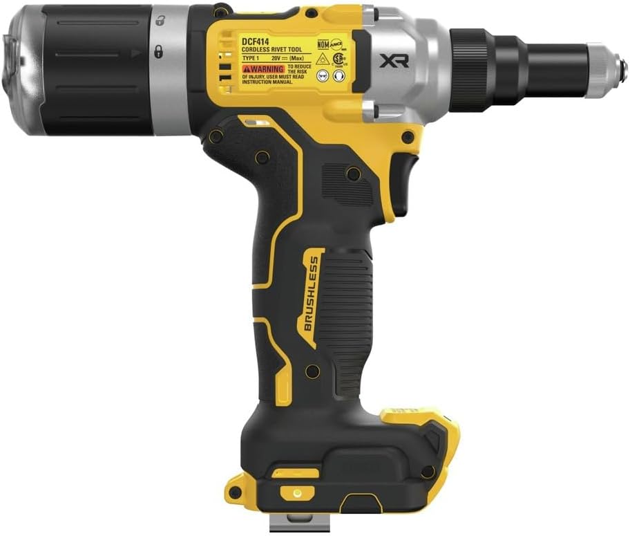 DEWALT 20V MAX XR Cordless Rivet Tool, 1/4', Bare Tool Only (DCF414B)