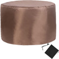YSUEFIJO Garden Furniture Covers Waterproof Round 91x47in Patio Furniture Cover Brown for Sofa Dining Table and Chairs Anti-UV Durable 420d Oxford Fabric Rip Proof with Black Storage Bag