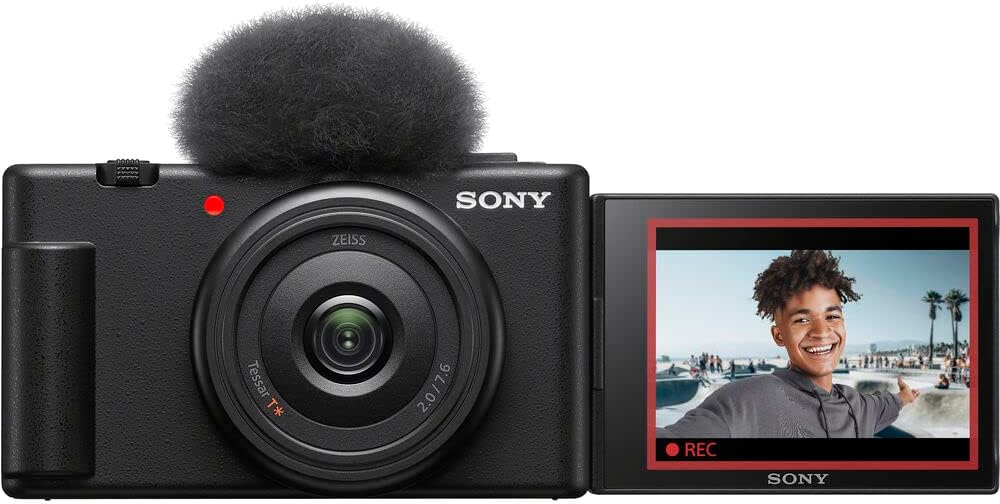 Sony ZV-1F Vlogging Camera (Black) 20.1 MP 1' Sensor | Ultra-Wide 20mm Lens |4K Video | Compact Creator Kit with Case, 64GB Card, NP-BX1 Battery, Card Reader, Photo Software, HDMI Cable and More