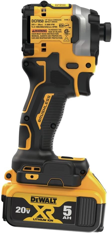 DEWALT ATOMIC 20V MAX 1/4 in. Brushless Cordless Impact Driver Kit with Battery and Charger Included (DCF850P1)
