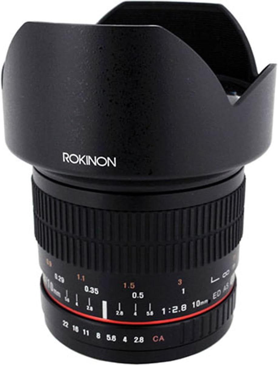 Rokinon 10mm F2.8 ED AS NCS CS Ultra Wide Angle Fixed Lens for Sony E-Mount (NEX) Cameras (10M-E) , Black