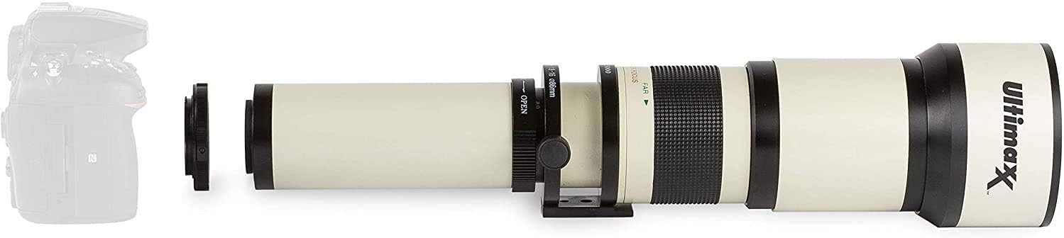 Ultimaxx 650-1300mm Telephoto Zoom Lens with Kit for Canon EOS Rebel T5, T5i, T6, T7 T6i, T6s, T7i, T8i, SL1, SL2, SL3, 60D, 70D, 77D, 80D, 90d; 6D, 7D, 7D II DSLR Cameras &More