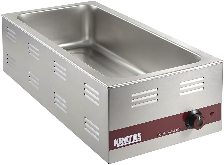 Kratos Commercial Electric Countertop Food Warmer |Large 4/3 Size Portable Steam Table Food Warmer for Catered Events |Stainless Steel | 120V, 1500 Watts (28W-532)