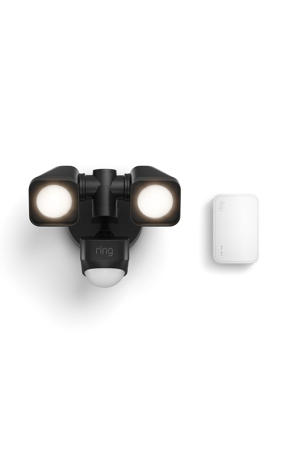 Ring Floodlight Wired, Black with Ring Bridge (Newest Model), White