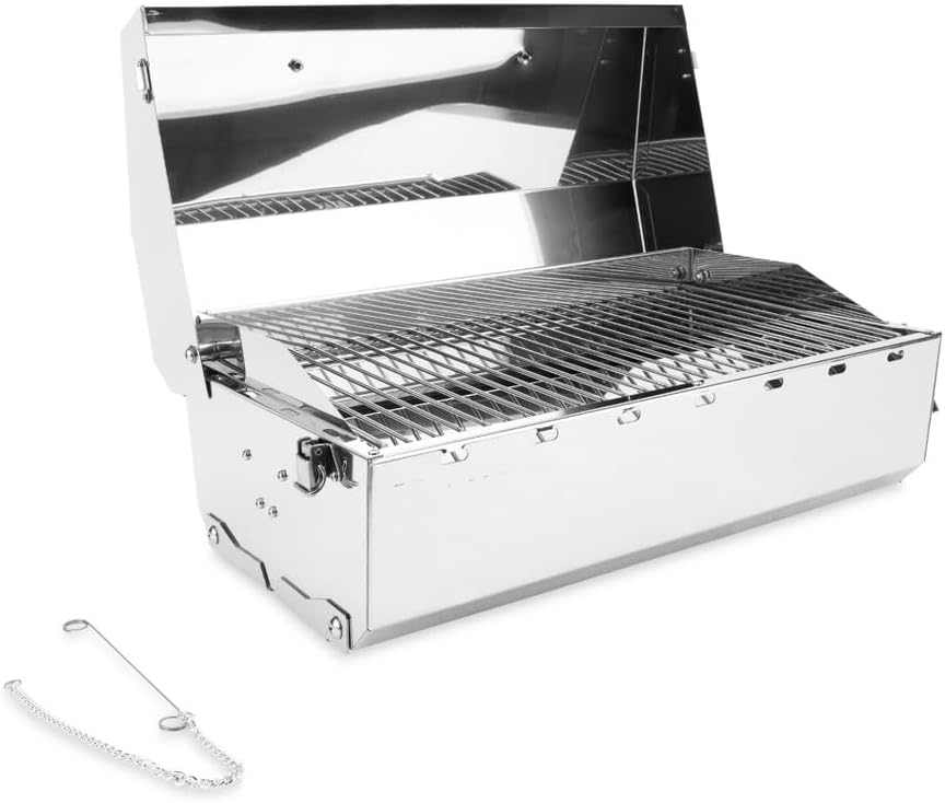 Kuuma Stow and Go Propane Tabletop and Mountable Grill - Stainless Steel Gas Grill with Foldable Legs | Great for Camping, Boating, Picnics, Barbeques & More |13,000 BTUs - (58130)