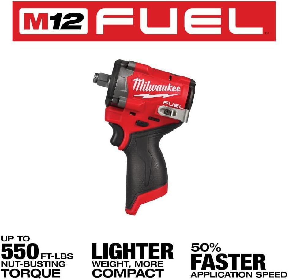 Milwaukee M12 FUEL Stubby 1/2 Inch Impact Wrench (Bare Tool)