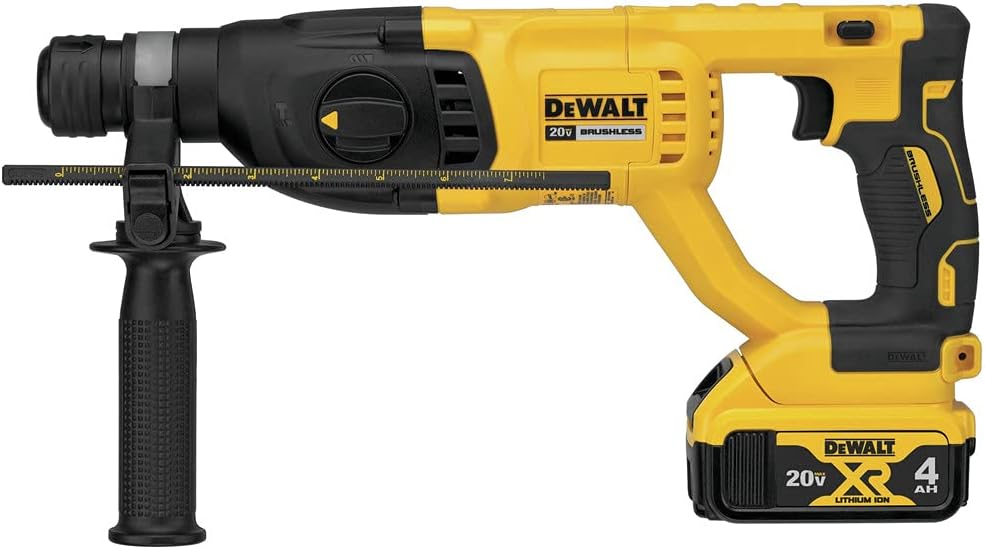 DEWALT DCH133M2 20V Max XR Brushless 1' D-Handle Rotary Hammer Kit