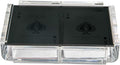 Modern Elegant Playing Card Deck Holder Tray with 2 Decks of Playing Cards in Unique Stylish Deluxe Acrylic Box with Color lid (Black)
