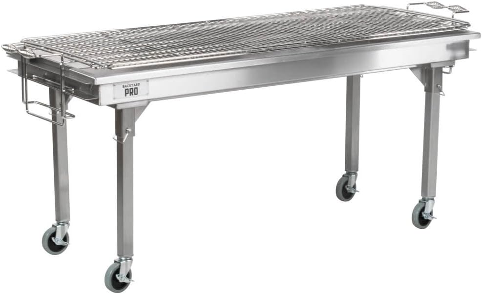 Backyard Pro CHAR60SS 60' Stainless Steel Charcoal Grill with Removable Legs and Cover