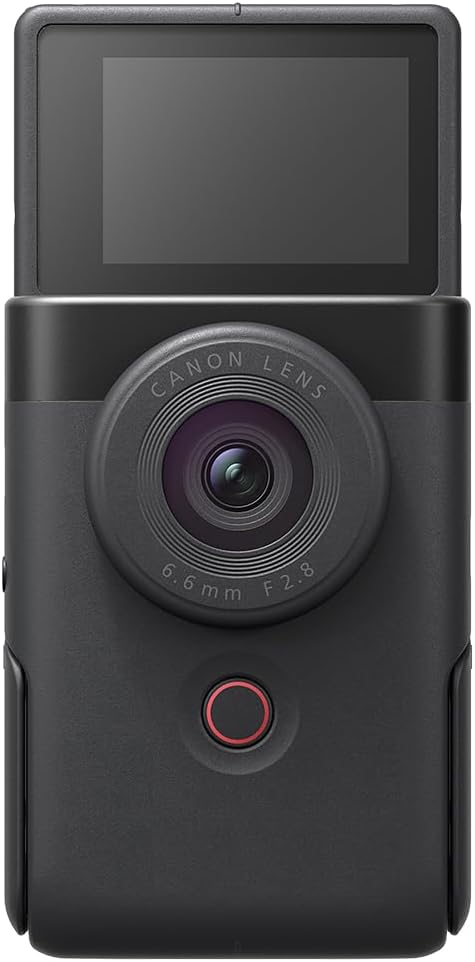 Canon PowerShot V10 Compact Vlogging Camera, 1' CMOS Sensor, 4K Video Streaming, Built‑in Wide‑Angle Zoom Lens, Flip‑LCD & Stereo Mic, Image Stabilization, Creator Studio in Your Pocket, Black
