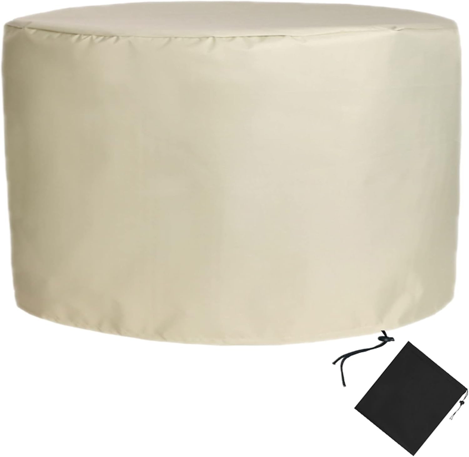 YSUEFIJO Garden Furniture Covers Waterproof Round 150x35in Patio Furniture Cover Beige for Sofa Dining Table and Chairs Anti-UV Durable 420d Oxford Fabric Rip Proof with Black Storage Bag