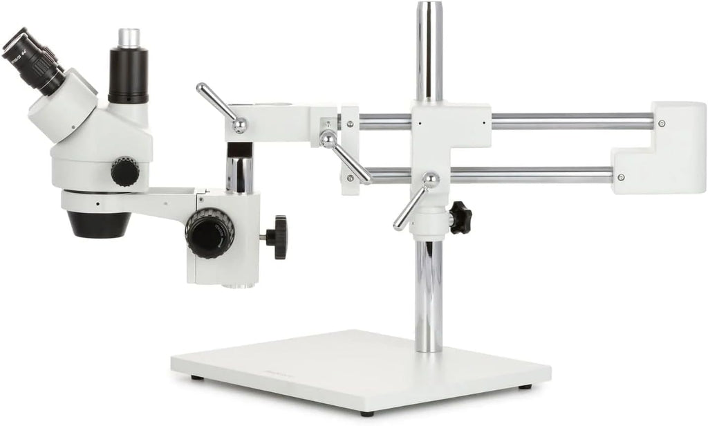 AmScope - 3.5X-180X Trinocular Stereo Microscope with 4-Zone 144-LED Ring Light and 10MP Camera - SM-4TZZ-144A-10M