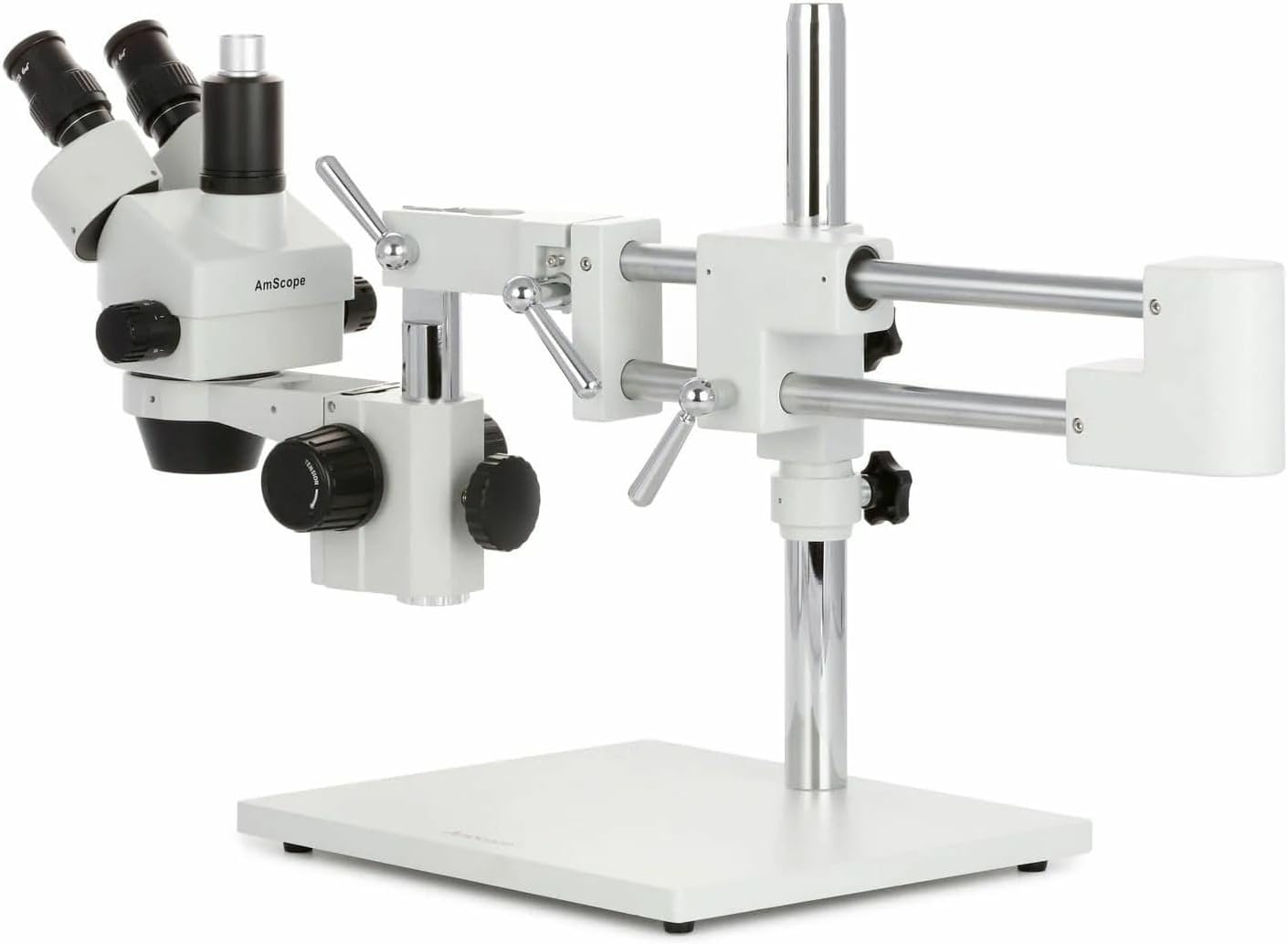 AmScope SM-4 Trinocular Zoom Microscope, 3.5X-180X, w/ 144 LED Ring Light & 18MP USB 3.0 Camera