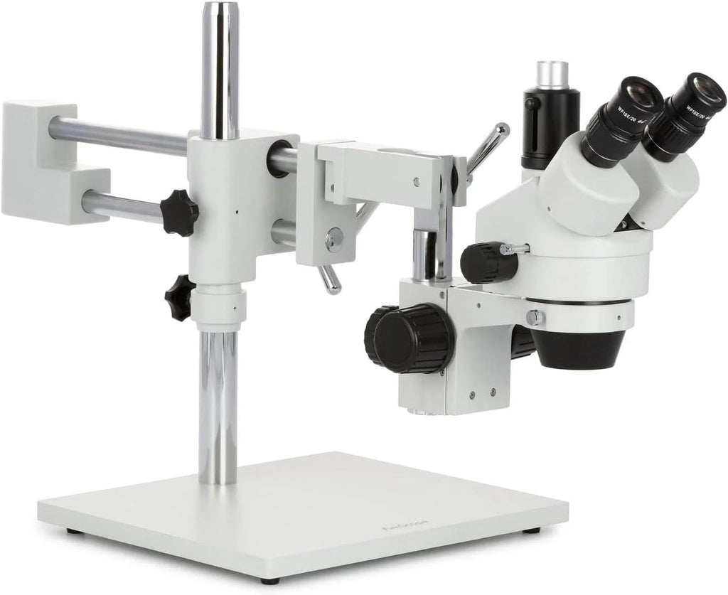 AmScope - 3.5X-180X Trinocular Stereo Microscope with 4-Zone 144-LED Ring Light and 10MP Camera - SM-4TZZ-144A-10M