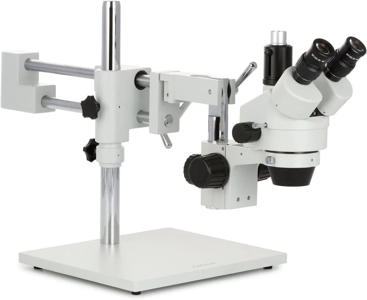 AmScope - 3.5X-180X Trinocular Stereo Microscope with 4-Zone 144-LED Ring Light and 10MP Camera - SM-4TZZ-144A-10M