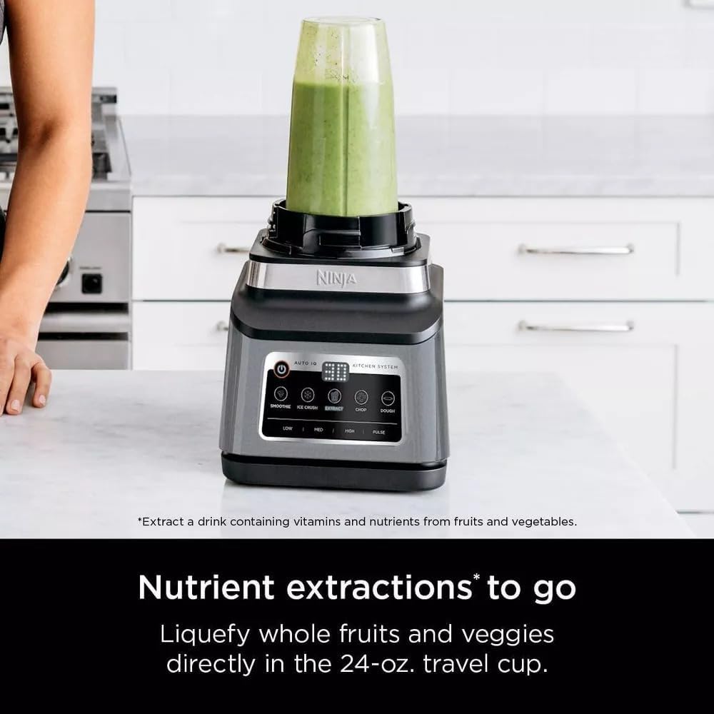Ninja R-BN803TGT Professional Plus Kitchen Blender System and 8-Cup Food Processor with Auto-iQ, Black - Certified Refurbished