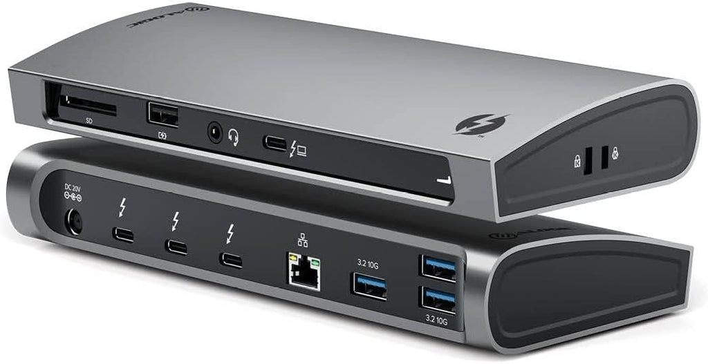 ALOGIC Thunderbolt 4 Blaze 10-in-1 Docking Station, 3xUSB-C 4.0, 3xUSB-A 3.1 Gen 2, 1xUSB-A 2.0, 96W PD, 4K@60Hz, Audio Jack, Ethernet, SD Card Reader, Windows & Mac Compatible.