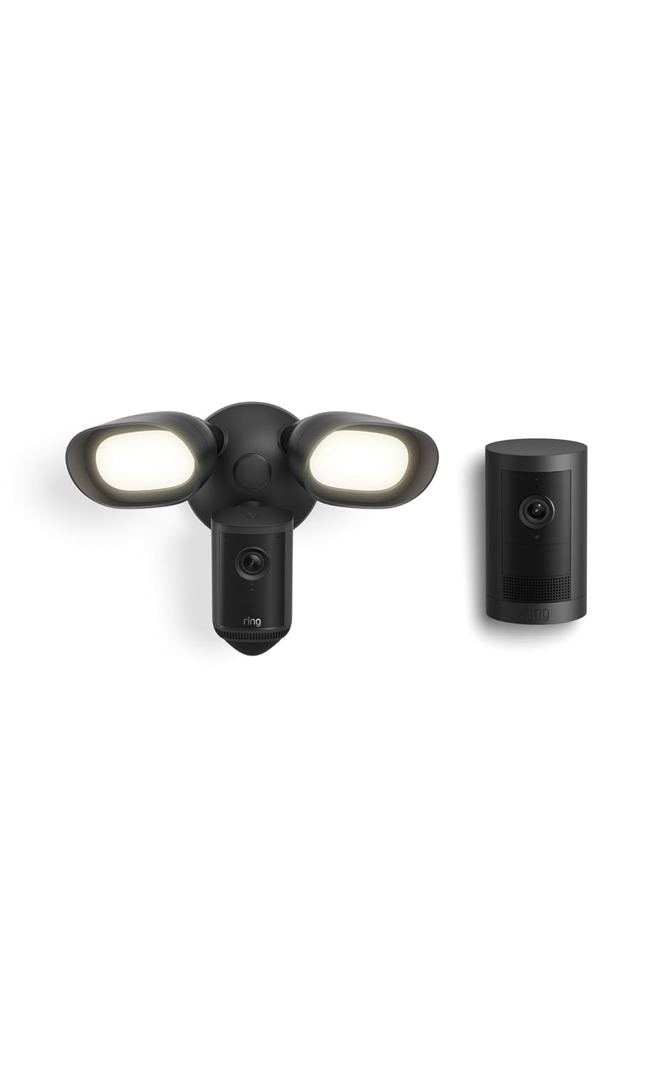 Ring Floodlight Cam Pro (Newest Model), Black with Outdoor Cam Plus, Battery, Black