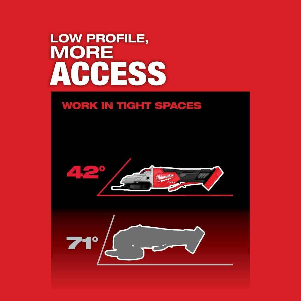 Milwaukee M18 FUEL 18-Volt Lithium-Ion Brushless Cordless 5 in. Flathead Braking Grinder with Paddle Switch No-Lock (Tool-Only)